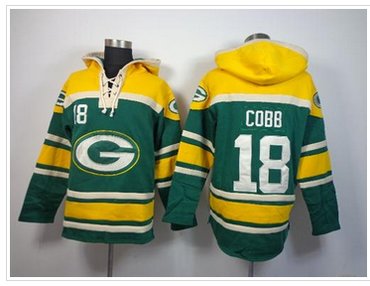 Green Bay Packers #18 Randall Cobb Green Sawyer Hooded Sweatshirt NFL Hoodie