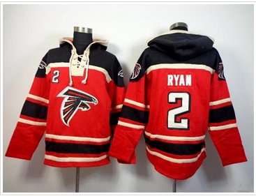 Atlanta Falcons #2 Matt Ryan Red Sawyer Hooded Sweatshirt NFL Hoodie