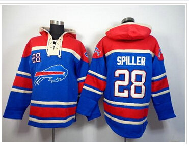 Buffalo Bills #28 C.J. Spiller Royal Blue Sawyer Hooded Sweatshirt NFL Hoodie