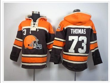 Cleveland Browns #73 Joe Thomas Brown Sawyer Hooded Sweatshirt NFL Hoodie
