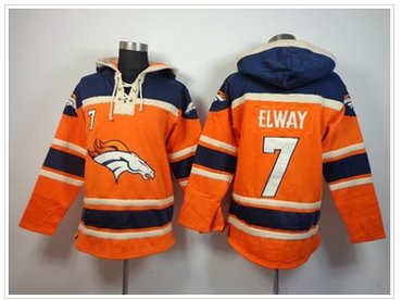 Denver Broncos #7 John Elway Orange Sawyer Hooded Sweatshirt NFL Hoodie