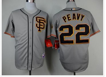 San Francisco Giants #22 Jake Peavy Grey Cool Base Road 2 Baseball Jersey