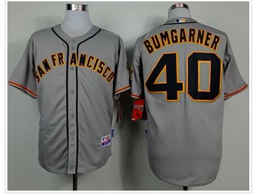 San Francisco Giants #40 Madison Bumgarner Grey Cool Base Baseball Jersey