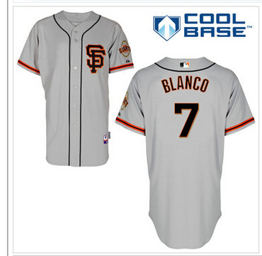 San Francisco Giants #7 Gregor Blanco Grey Road 2 Cool Base Baseball Jersey