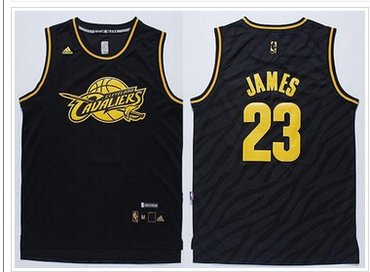 Cleveland Cavaliers #23 LeBron James Black Precious Metals Fashion NBA Jersey