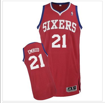 Revolution 30 Philadelphia 76ers #21 Joel Embiid Red NBA Jersey