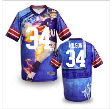 New York Giants #34 Wilson Stitched NFL Elite Fanatical Version Jersey (4)