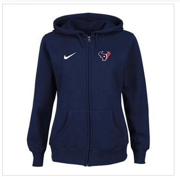 Women's NEW Houston Texans Ladies Tailgater Full Zip Hoodie Blue
