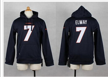 NEW Broncos #7 John Elway Navy Blue Youth Pullover NFL Hoodie