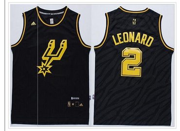 San Antonio Spurs #2 Kawhi Leonard Black Precious Metals Fashion NBA Jersey