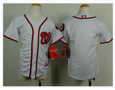 Youth MLB Nationals Blank White Cool Base Baseball Jersey