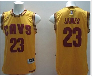 Revolution 30 Cleveland Cavaliers #23 LeBron James Yellow Alternate Stitched NBA Jersey