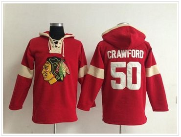 Chicago Blackhawks #50 Corey Crawford Red Pullover NHL Hoodie