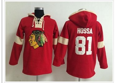 Chicago Blackhawks #81 Marian Hossa Red Pullover NHL Hoodie