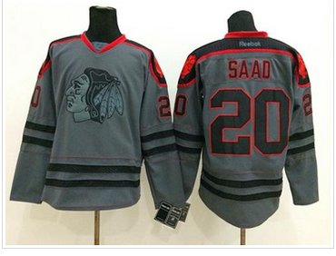 Chicago Blackhawks #20 Brandon Saad Charcoal Cross Check Fashion Stitched NHL Jersey Chicago Blackhawks #20 Brandon Saad Charcoal Cross Check Fashion Stitched NHL Jersey