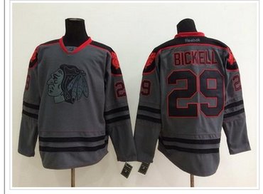 Chicago Blackhawks #29 Bryan Bickell Charcoal Cross Check Fashion Stitched NHL Jersey