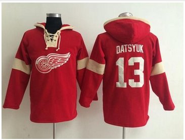Detroit Red Wings #13 Pavel Datsyuk Red Pullover NHL Hoodie