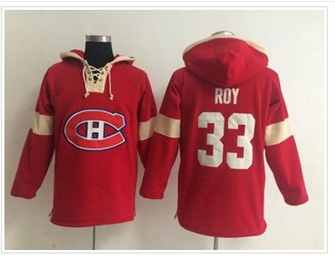 Montreal Canadiens #33 Patrick Roy Red Pullover NHL Hoodie Montreal Canadiens #33 Patrick Roy Red Pullover NHL Hoodie