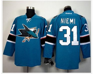 San Jose Sharks #31 Antti Niemi Stitched Blue NHL Jersey San Jose Sharks #31 Antti Niemi Stitched Blue NHL Jersey
