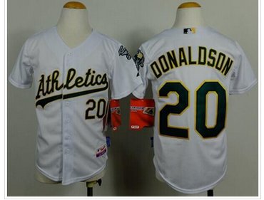Youth MLB Athletics #20 Josh Donaldson White Cool Base Baseball Jersey