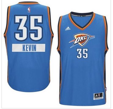Oklahoma City Thunder #35 Kevin Durant Blue 2014-15 Christmas Day Stitched NBA Jersey