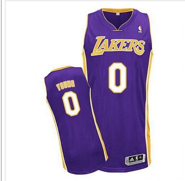 Revolution 30 Los Angeles Lakers #0 Nick Young Purple Stitched NBA Jersey