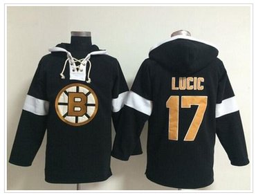Boston Bruins #17 Milan Lucic Black NHL Pullover Hoodie