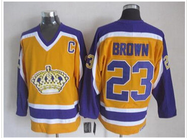 Los Angeles Kings #23 Dustin Brown Yellow Stitched NHL Jersey