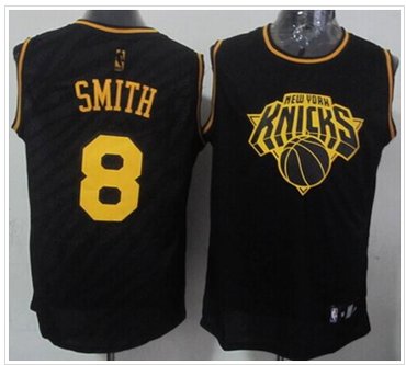 Knicks #8 J.R. Smith Black Precious Metals Fashion Stitched NBA Jersey