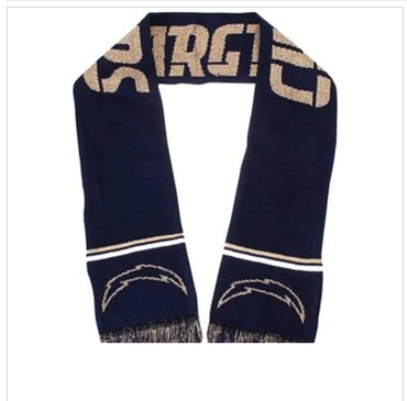San Diego Chargers Navy Blue Metallic Thread Scarf San Diego Chargers Navy Blue Metallic Thread Scarf