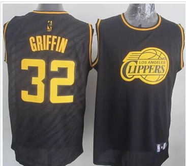 Los Angeles Clippers #32 Blake Griffin Black Precious Metals Fashion Stitched NBA Jersey
