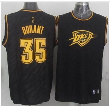 Oklahoma City Thunder #35 Kevin Durant Black Precious Metals Fashion Stitched NBA Jersey