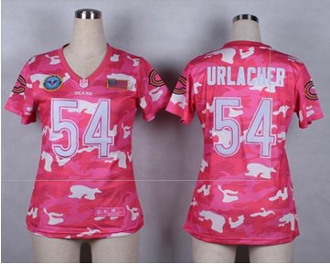 Women's NEW Bears #54 Brian Urlacher Pink NFL Elite Camo Fashion Jersey