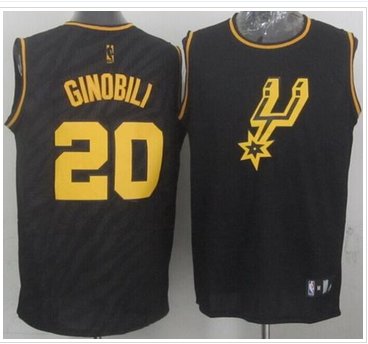 San Antonio Spurs #20 Manu Ginobili Black Precious Metals Fashion Stitched NBA Jersey