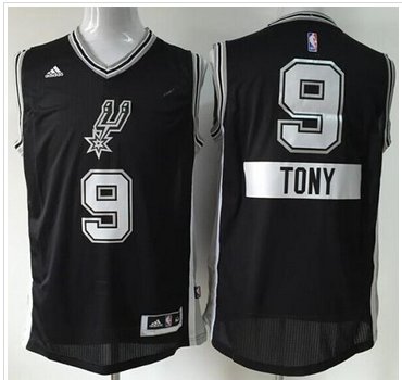 San Antonio Spurs #9 Tony Parker Black 2014-15 Christmas Day Stitched NBA Jersey