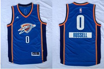 Oklahoma City Thunder #0 Russell Westbrook Blue 2014-15 Christmas Day NBA Jersey