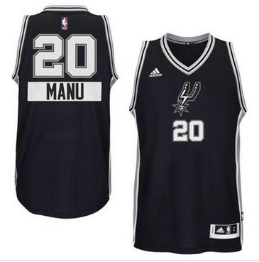 San Antonio Spurs #20 Manu Ginobili Black 2014-15 Christmas Day NBA Jersey