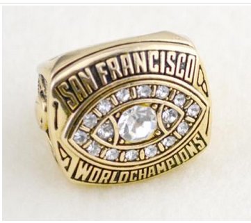 NFL San Francisco 49ers World Champions Silver Ring