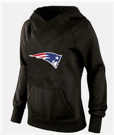 Women's New England Patriots Logo Pullover Hoodie Black
