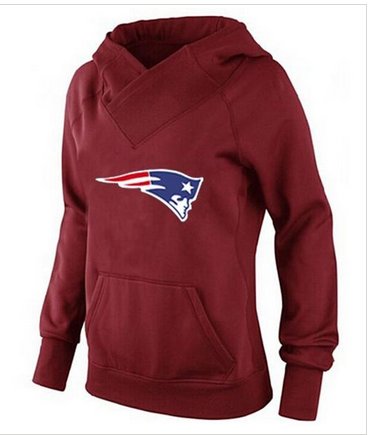 Women's New England Patriots Logo Pullover Hoodie Red