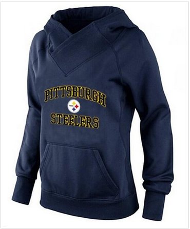Women's Pittsburgh Steelers Heart & Soul Pullover Hoodie Navy Blue