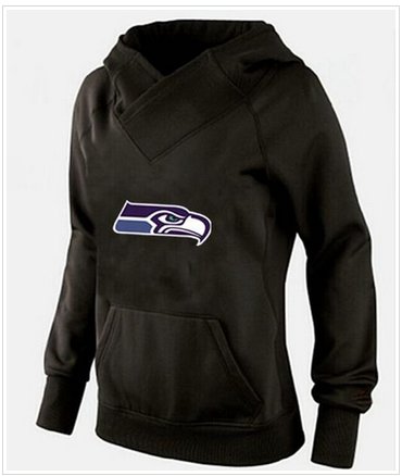 Women's Seattle Seahawks Logo Pullover Hoodie Black
