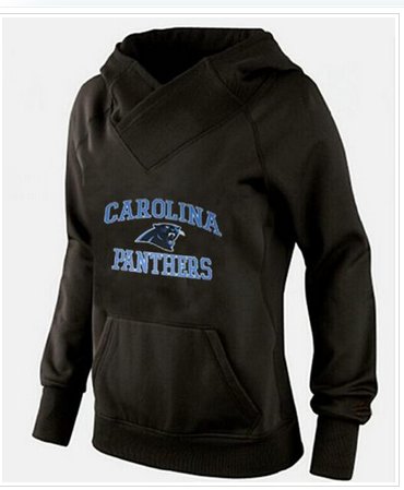 Women's Carolina Panthers Heart & Soul Pullover Hoodie Black