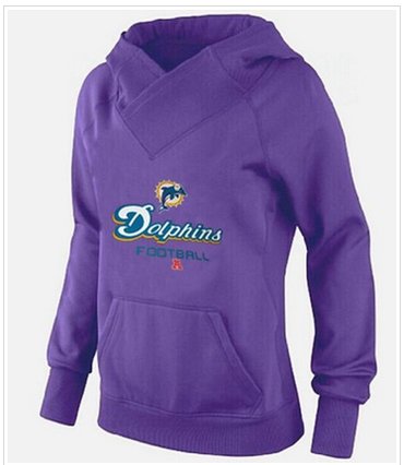 Women's Miami Dolphins Big & Tall Critical Victory Pullover Hoodie Purple