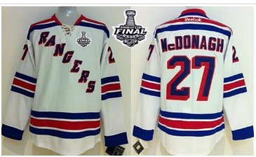 Rangers #27 Ryan McDonagh White Road With 2014 Stanley Cup Finals Stitched NHL Jersey