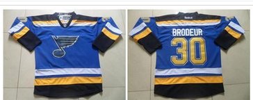 St.Louis Blues #30 Martin Brodeur Light Blue Home Stitched NHL Jersey