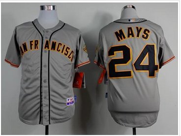 San Francisco Giants #24 Willie Mays Grey Road Cool Base Stitched Baseball Jersey