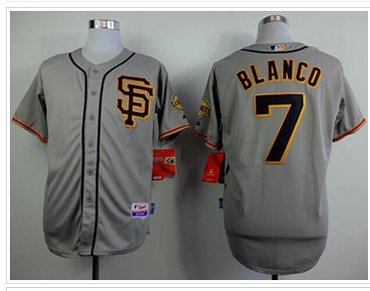 San Francisco Giants #7 Gregor Blanco Grey Road 2 Cool Base Baseball Jersey