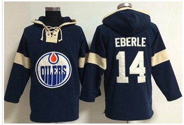 Edmonton Oilers #14 Jordan Eberle Dark Blue Pullover NHL Hoodie Edmonton Oilers #14 Jordan Eberle Dark Blue Pullover NHL Hoodie