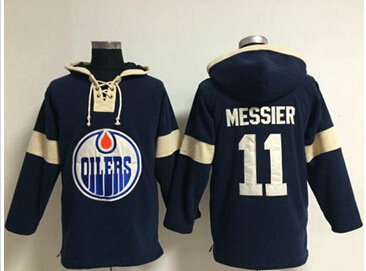 Edmonton Oilers #11 Mark Messier Dark Blue Pullover NHL Hoodie Edmonton Oilers #11 Mark Messier Dark Blue Pullover NHL Hoodie